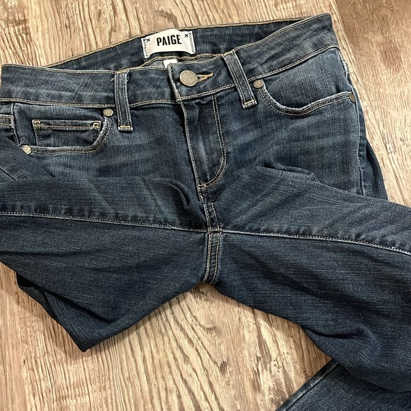 Paige Verdugo Ankle Skinny Jean Dark Wash Distressed | Size 26 - Picture 5 of 5